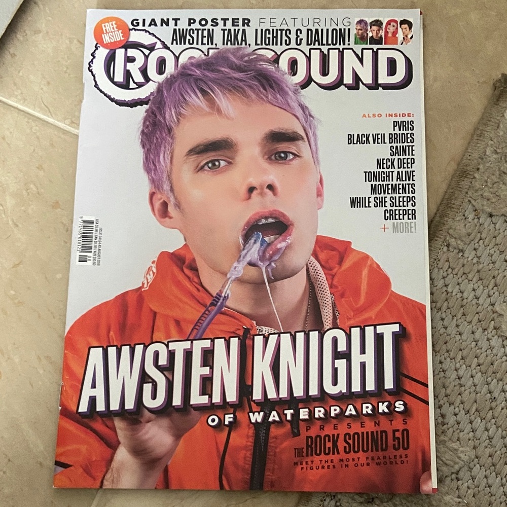 🧡 Awsten Knight of Waterparks Rock Sound magazine cover August 2018